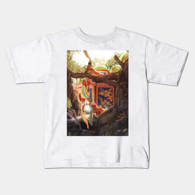 Taiwan temple Kids T-Shirt by yunzhen_ho